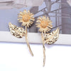 1 Pair Lady Flower Plating Alloy Ear Studs