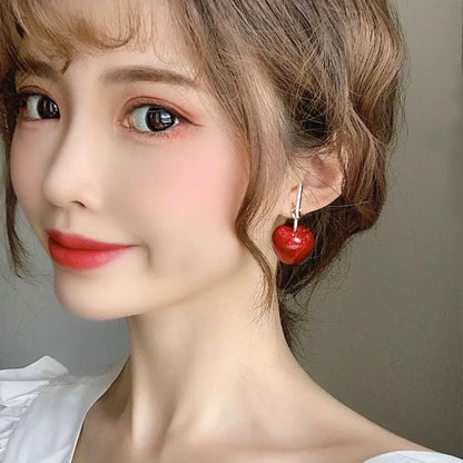 1 Pair Lady Fruit Alloy Drop Earrings