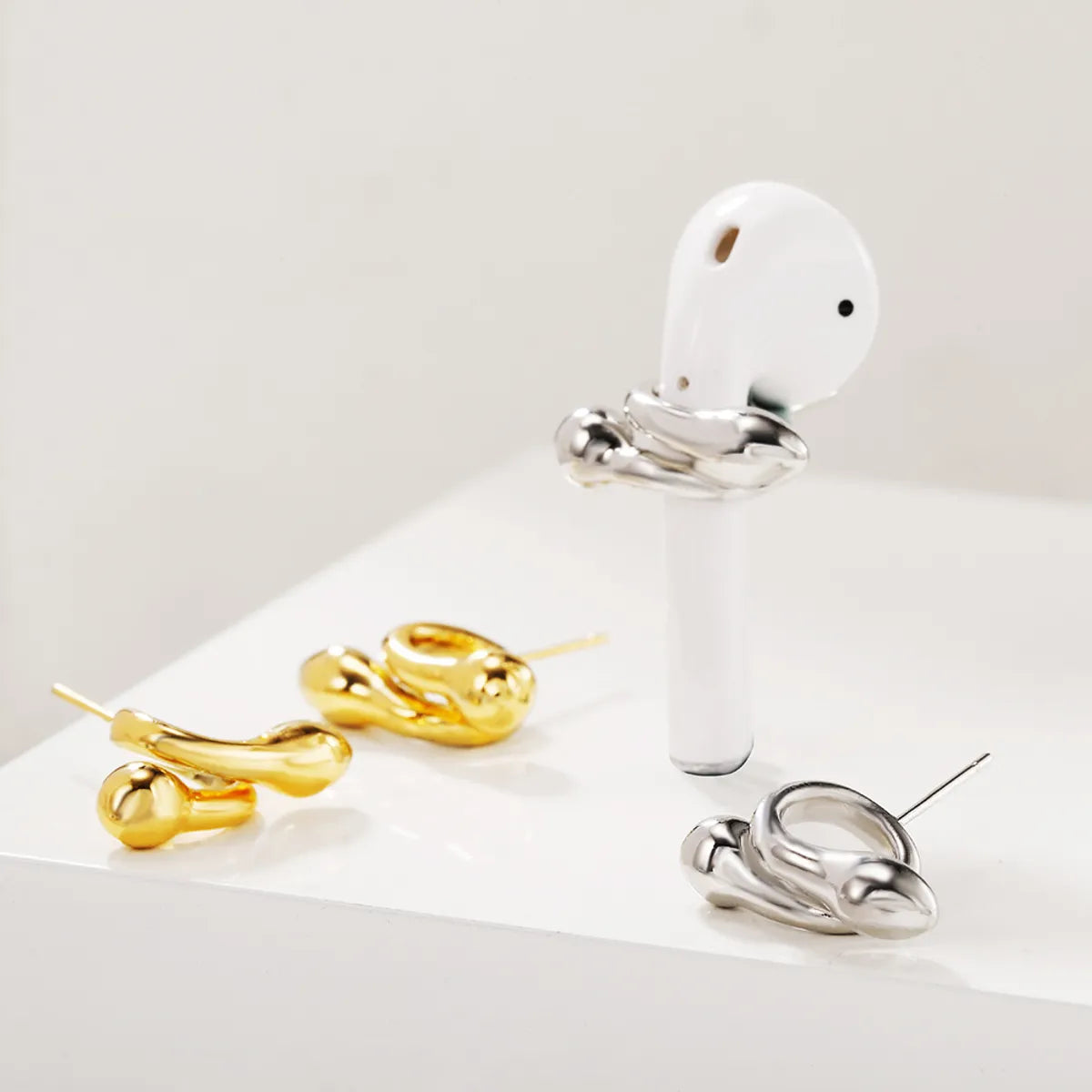 1 Pair Lady Geometric Alloy Metal Unisex Ear Studs