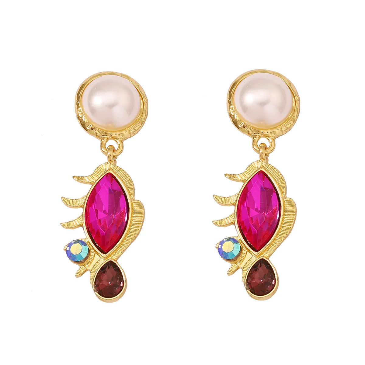 1 Pair Lady Geometric Inlay Zinc Alloy Artificial Rhinestones Drop Earrings