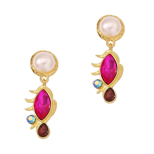 1 Pair Lady Geometric Inlay Zinc Alloy Artificial Rhinestones Drop Earrings