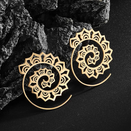 1 Pair Lady Geometric Plating 201 Stainless Steel Ear Studs