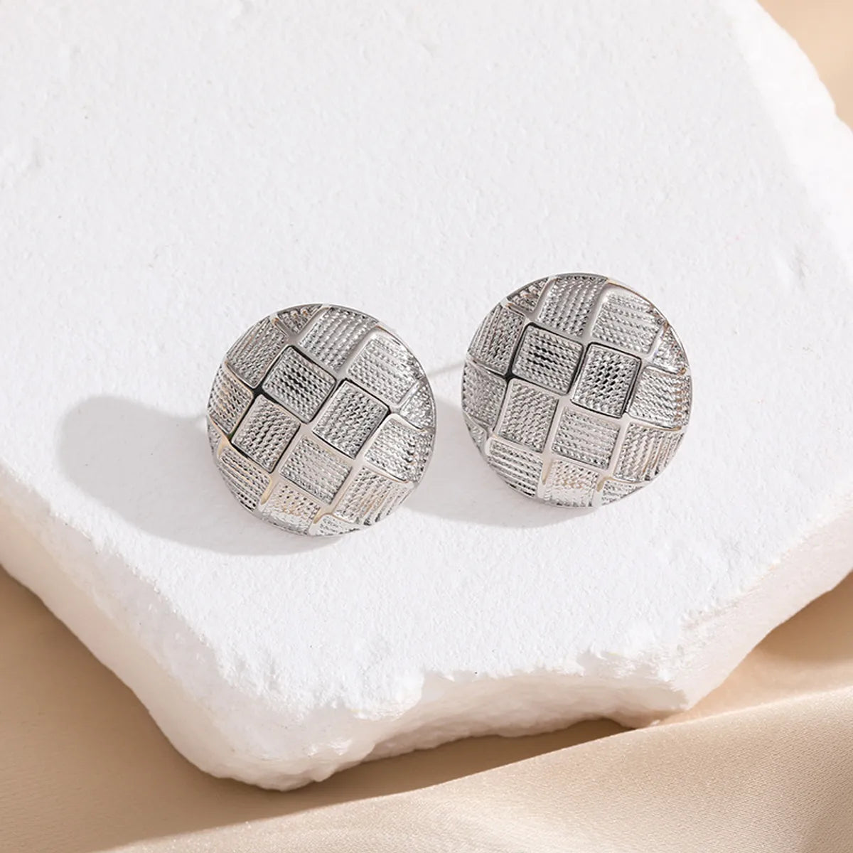 1 Pair Lady Geometric Plating Copper Ear Studs