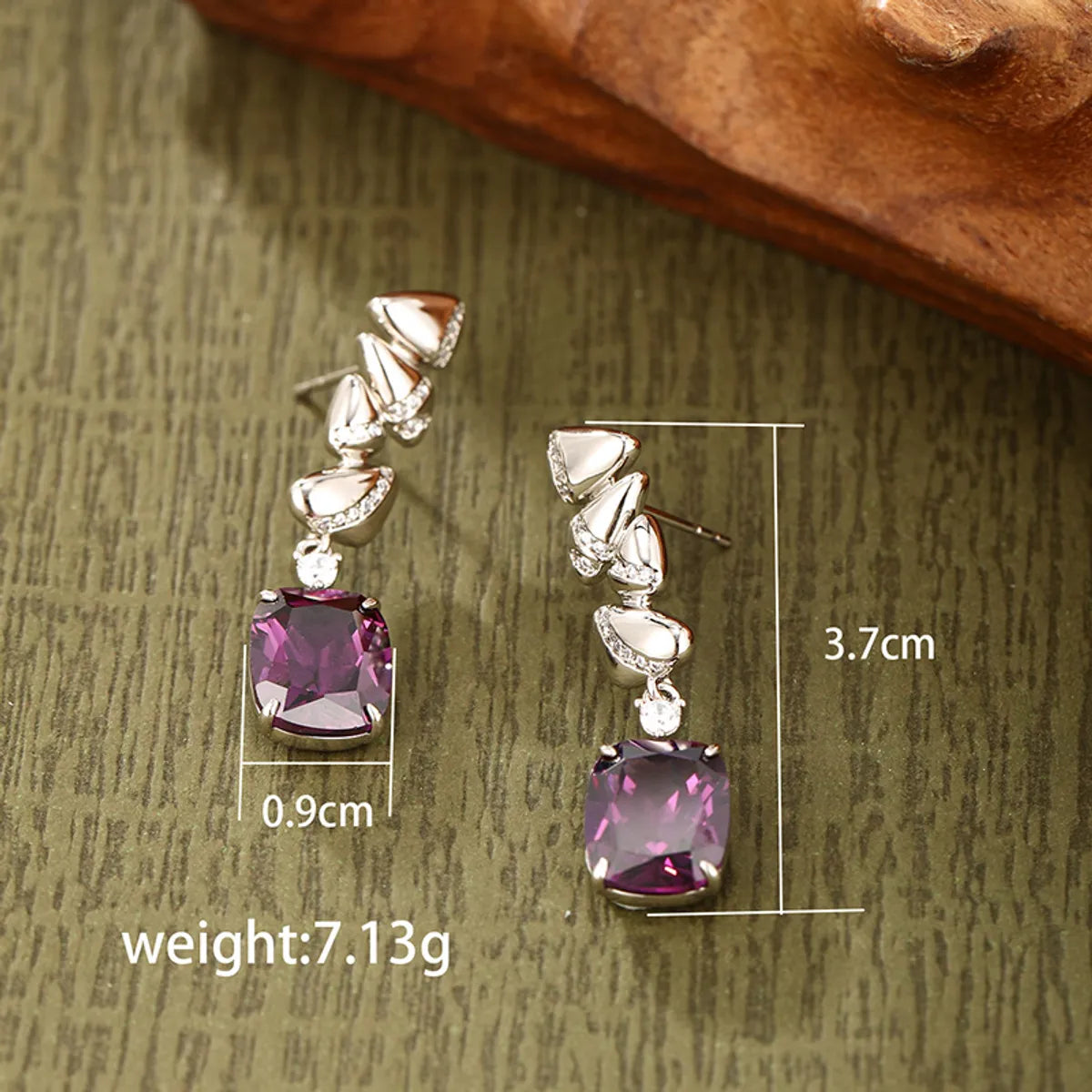 1 Pair Lady Geometric Plating Inlay Alloy Artificial Gemstones White Gold Plated Drop Earrings