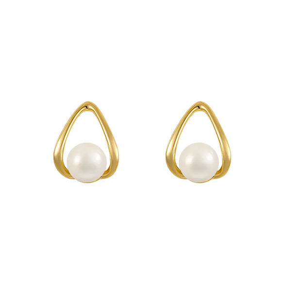 1 Pair Lady Geometric Plating Inlay Alloy Artificial Pearls Ear Studs