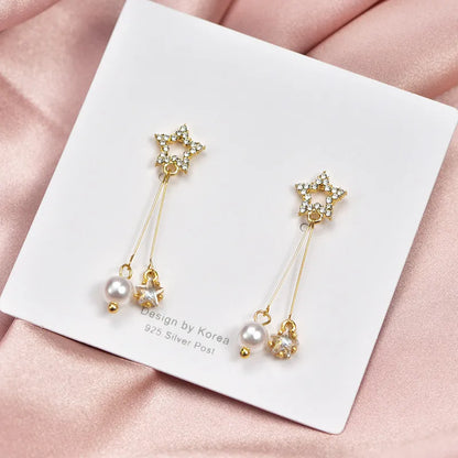 1 Pair Lady Geometric Plating Inlay Alloy Zircon Drop Earrings