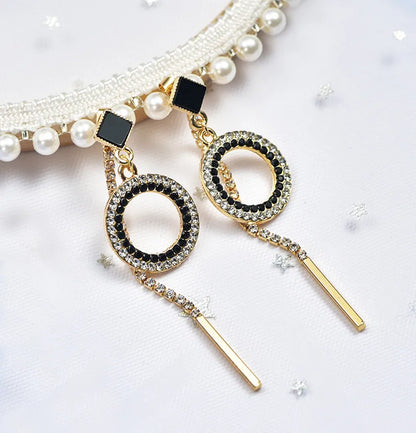 1 Pair Lady Geometric Plating Inlay Alloy Zircon Drop Earrings