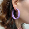 1 Pair Lady Geometric Spray Paint Metal Earrings