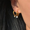 1 Pair Lady Geometric Titanium Steel Plating Inlay Artificial Gemstones 18k Gold Plated Earrings