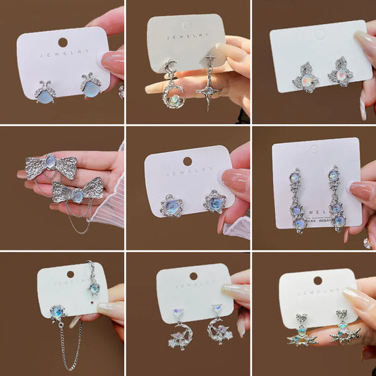 1 Pair Lady Heart Shape Plating Inlay Alloy Artificial Gemstones Drop Earrings