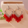 1 Pair Lady Heart Shape Zinc Alloy Drop Earrings