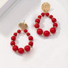 1 Pair Lady Korean Style Water Droplets Beaded Arylic Drop Earrings