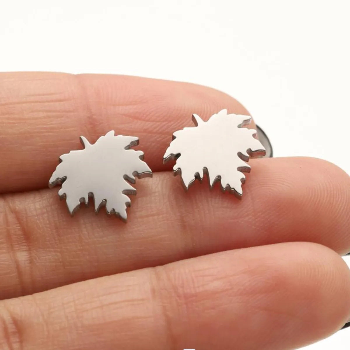 1 Pair Lady Leaf Heart Shape Stainless Steel Irregular Plating Ear Studs