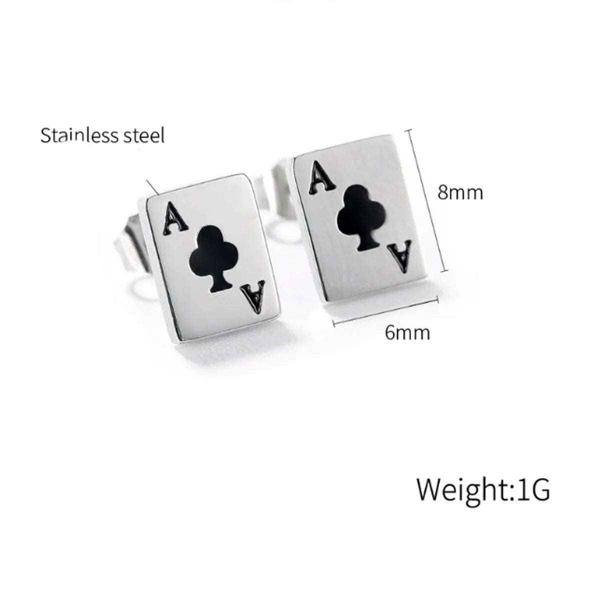 1 Pair Lady Letter Plating Titanium Steel Ear Studs