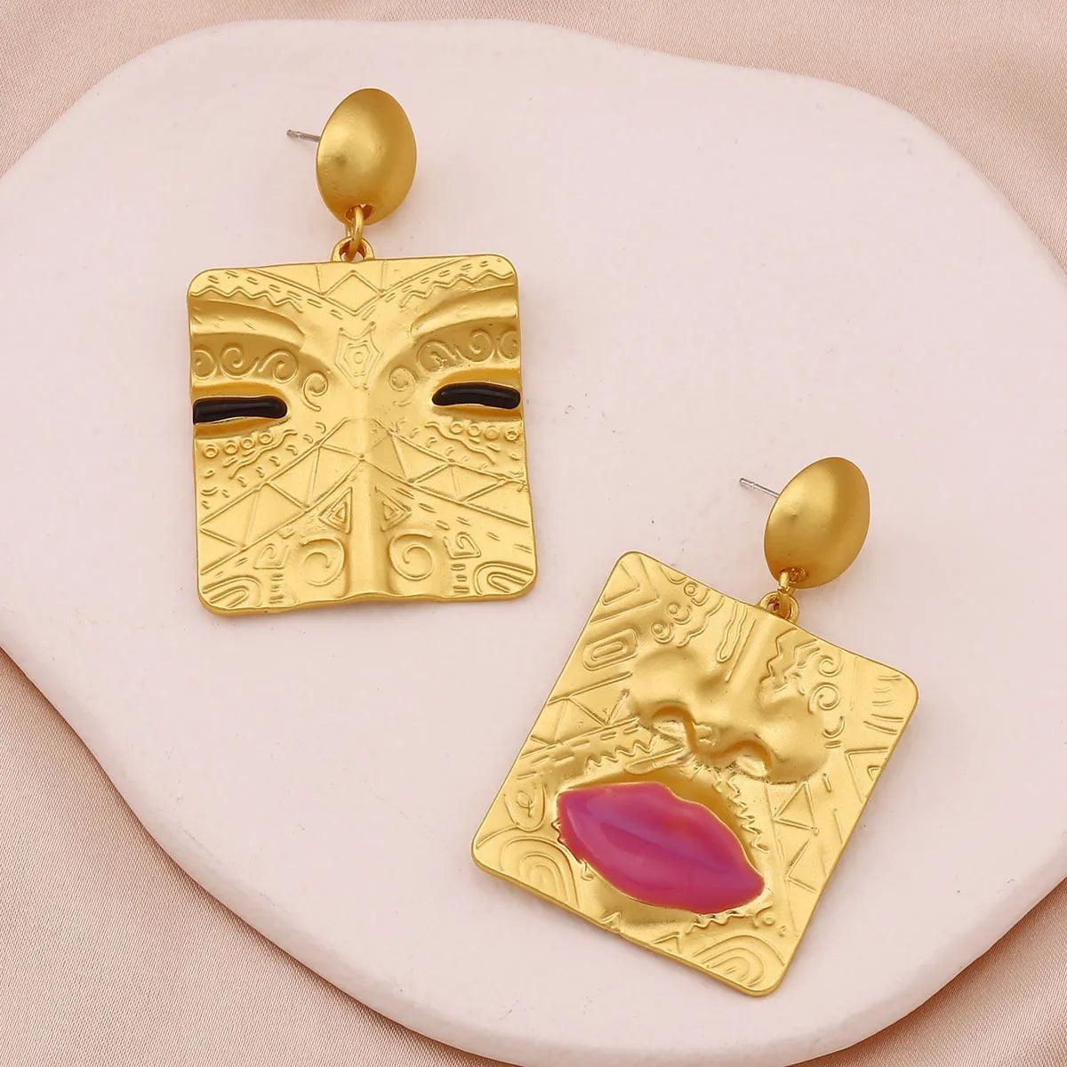 1 Pair Lady Lips Plating Zinc Alloy Drop Earrings