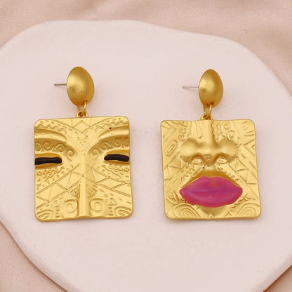 1 Pair Lady Lips Plating Zinc Alloy Drop Earrings