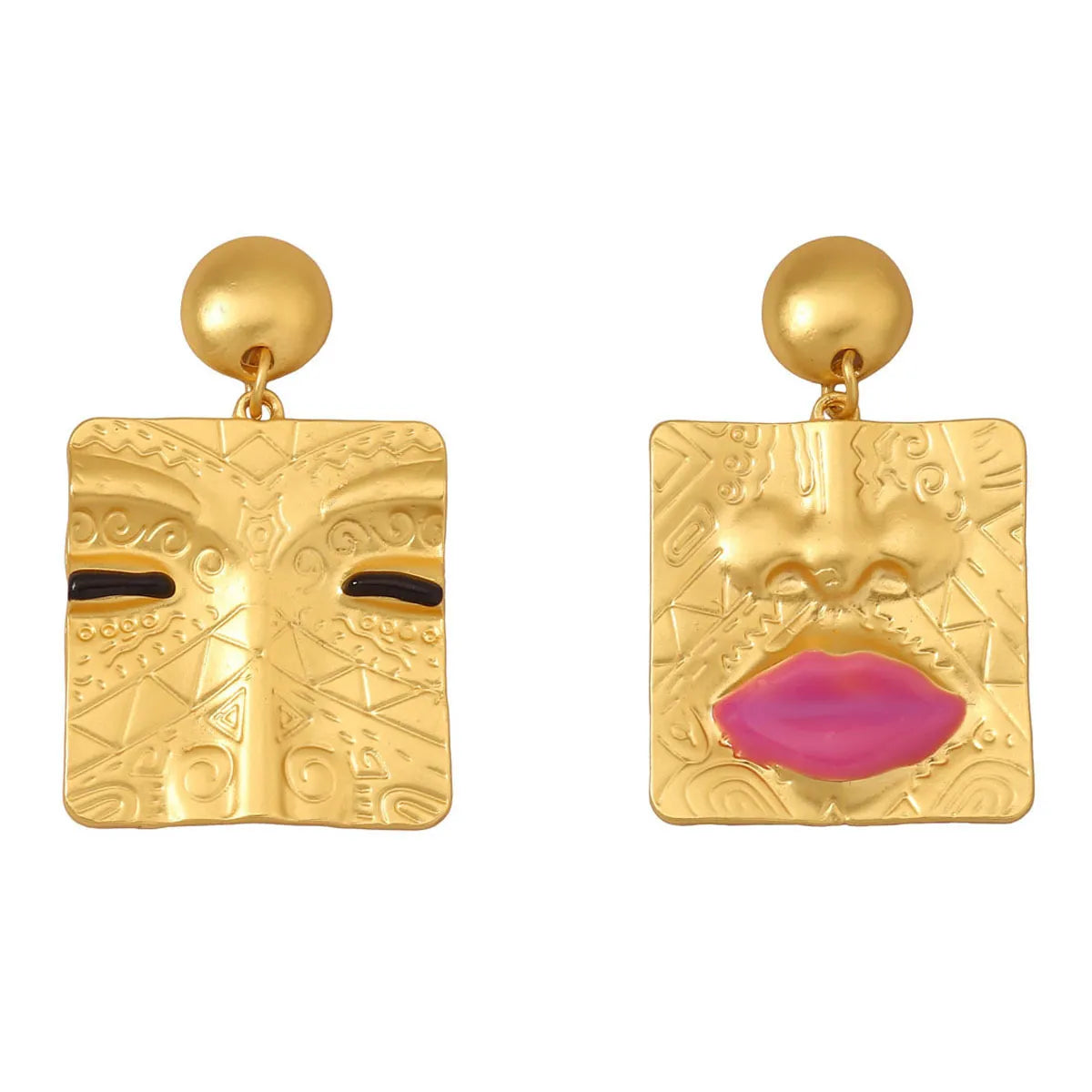 1 Pair Lady Lips Plating Zinc Alloy Drop Earrings