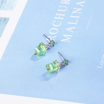 1 Pair Lady Modern Style Classic Style Geometric Inlay Copper Artificial Crystal Zircon Drop Earrings