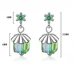 1 Pair Lady Modern Style Classic Style Geometric Inlay Copper Artificial Crystal Zircon Drop Earrings