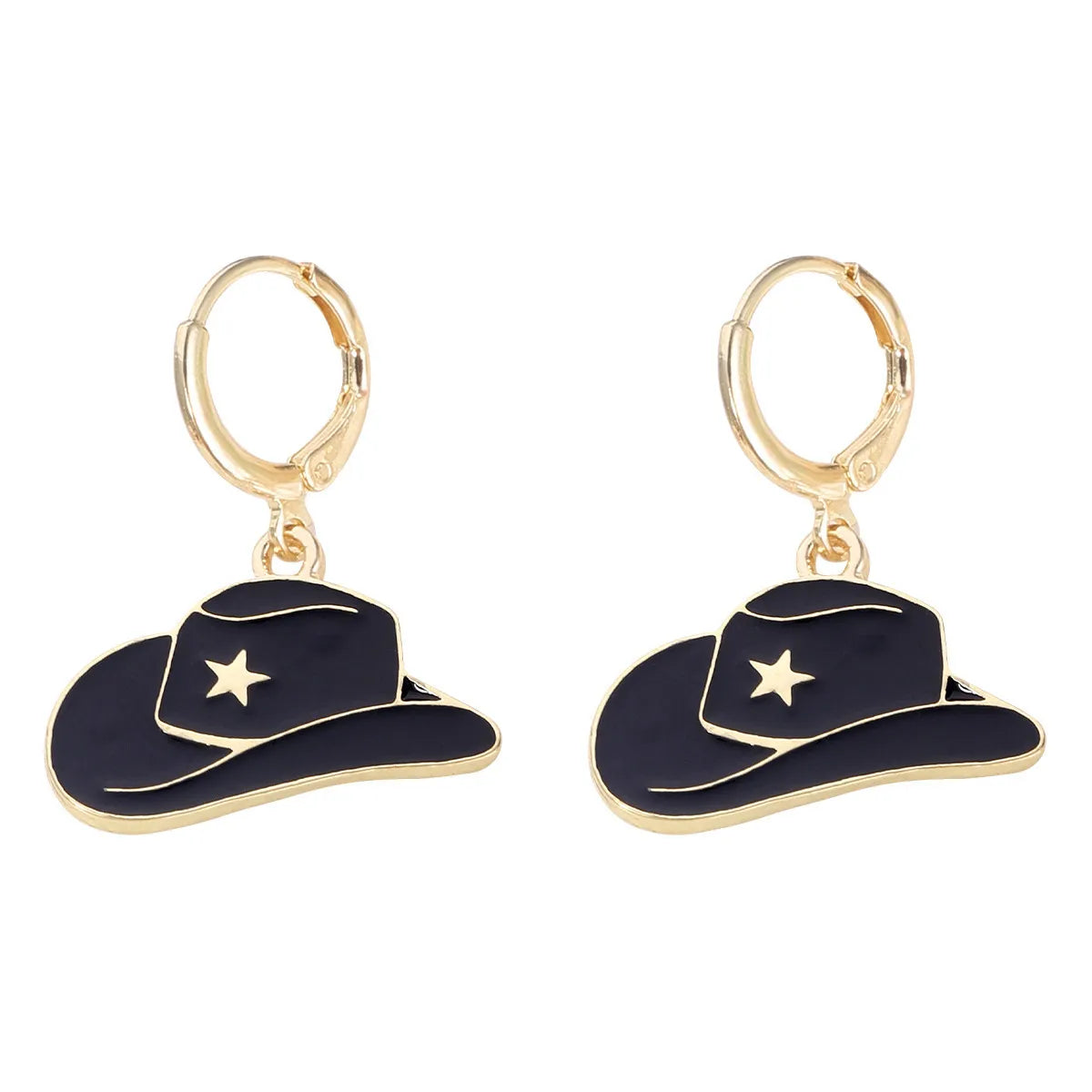 1 Pair Lady Modern Style Star Heart Shape Enamel Alloy Plastic Drop Earrings