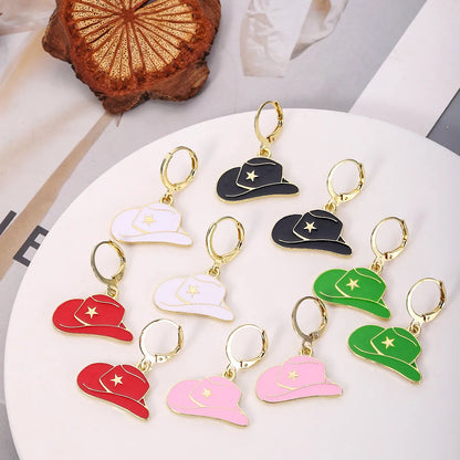 1 Pair Lady Modern Style Star Heart Shape Enamel Alloy Plastic Drop Earrings