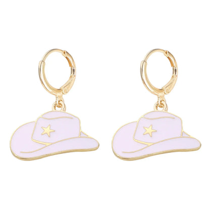 1 Pair Lady Modern Style Star Heart Shape Enamel Alloy Plastic Drop Earrings