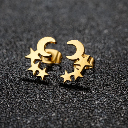 1 Pair Lady Modern Style Sweet Maple Leaf Solid Color Notes Polishing Plating 304 Stainless Steel 18K Gold Plated Ear Studs