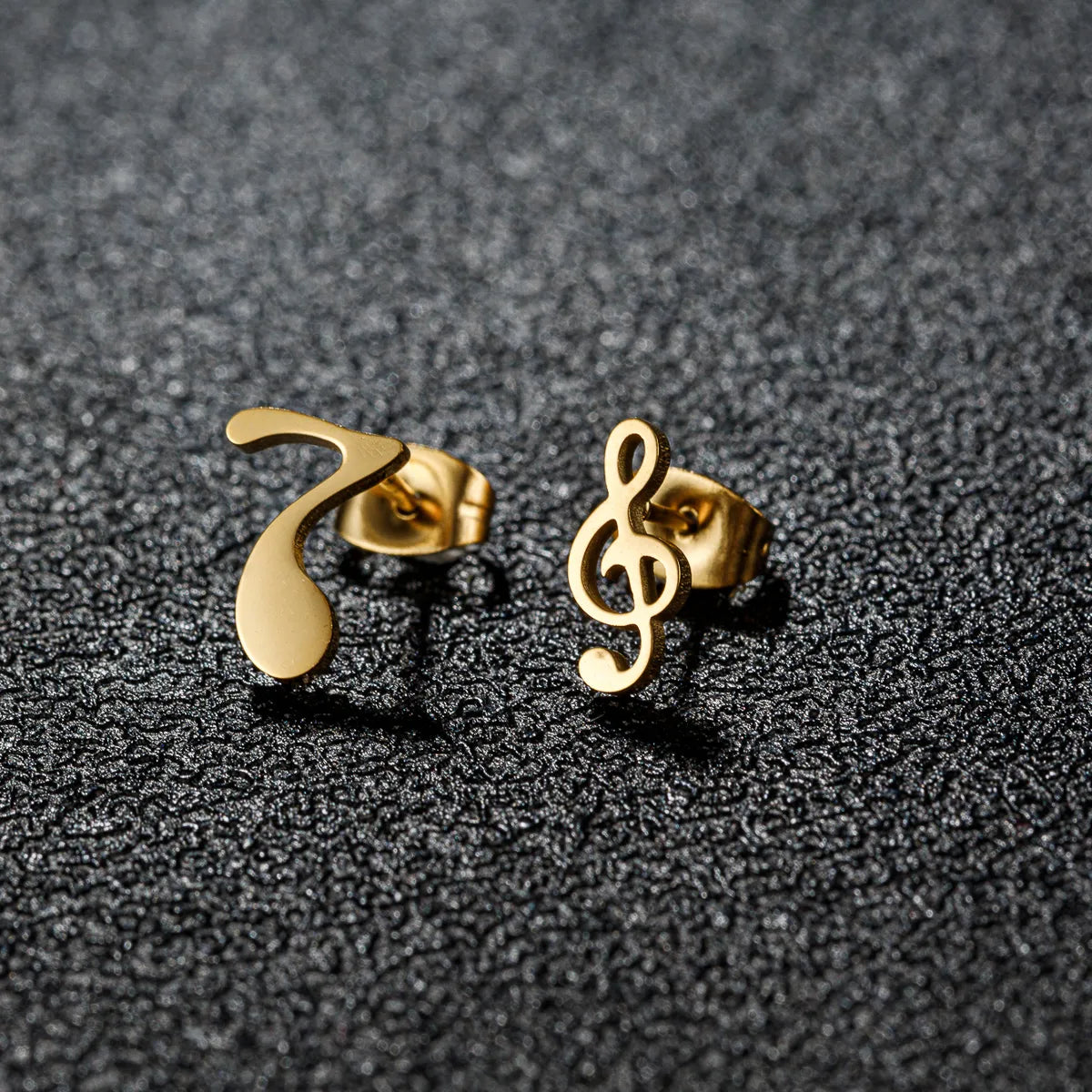 1 Pair Lady Modern Style Sweet Maple Leaf Solid Color Notes Polishing Plating 304 Stainless Steel 18K Gold Plated Ear Studs