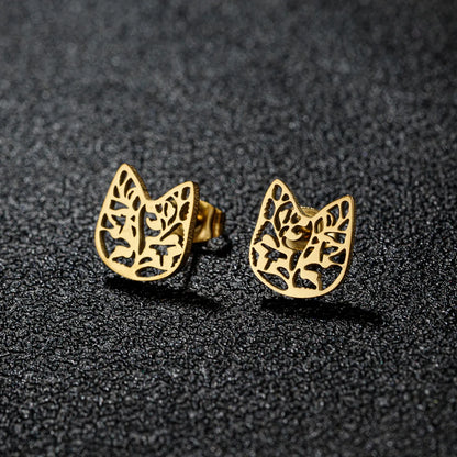 1 Pair Lady Modern Style Sweet Maple Leaf Solid Color Notes Polishing Plating 304 Stainless Steel 18K Gold Plated Ear Studs