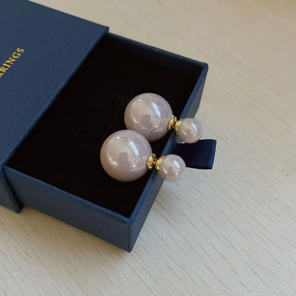 1 Pair Lady Pearl Plating Copper Ear Studs