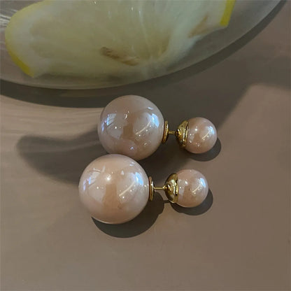 1 Pair Lady Pearl Plating Copper Ear Studs