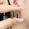 1 Pair Lady Round Inlay Artificial Crystal Artificial Gemstones Earrings