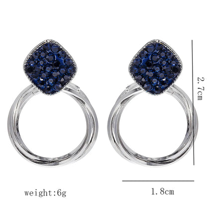 1 Pair Lady Round Plating Inlay Alloy Artificial Gemstones 18k Gold Plated Drop Earrings