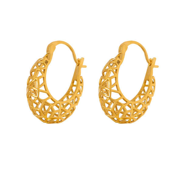 1 Pair Lady Sexy U Shape Plating Hollow Out 304 Stainless Steel Titanium Steel 18K Gold Plated Earrings
