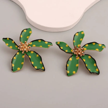 1 Pair Lady Simple Style Flower Enamel Zinc Alloy Ear Studs