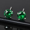 1 Pair Lady Simple Style Geometric Inlay Sterling Silver Birthstone Ear Studs