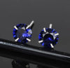 1 Pair Lady Simple Style Geometric Inlay Sterling Silver Birthstone Ear Studs