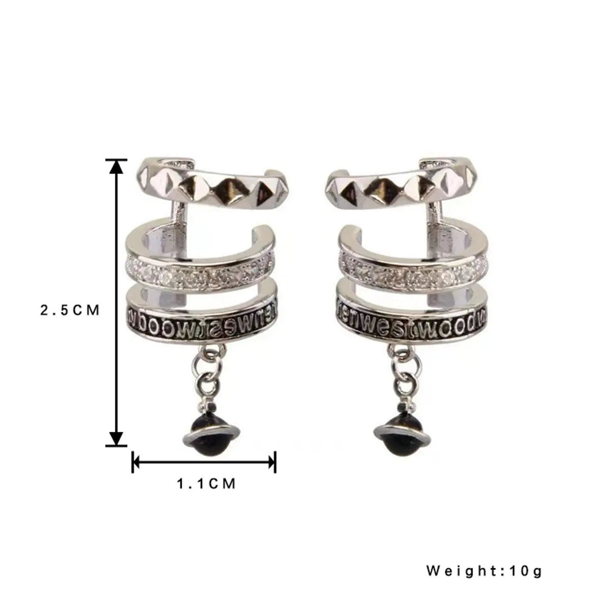 1 Pair Lady Simple Style Streetwear Astrolabe Plating Inlay Copper Zircon Silver Plated Ear Cuffs