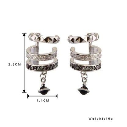 1 Pair Lady Simple Style Streetwear Astrolabe Plating Inlay Copper Zircon Silver Plated Ear Cuffs