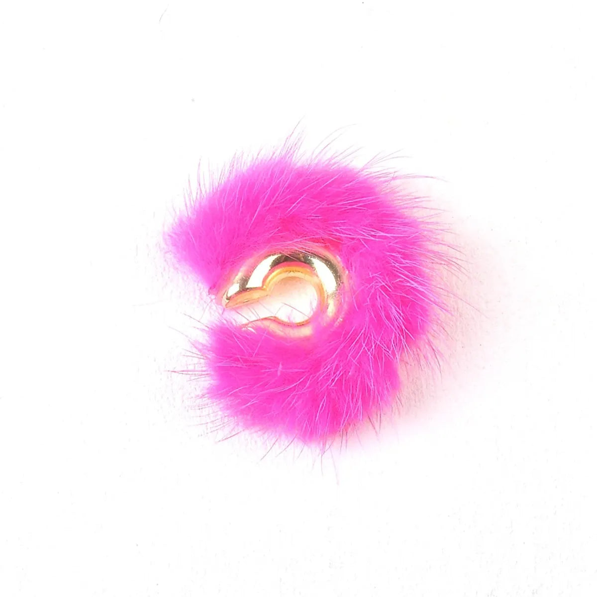 1 Pair Lady Solid Color Plating Ccb Mink Hair Earrings