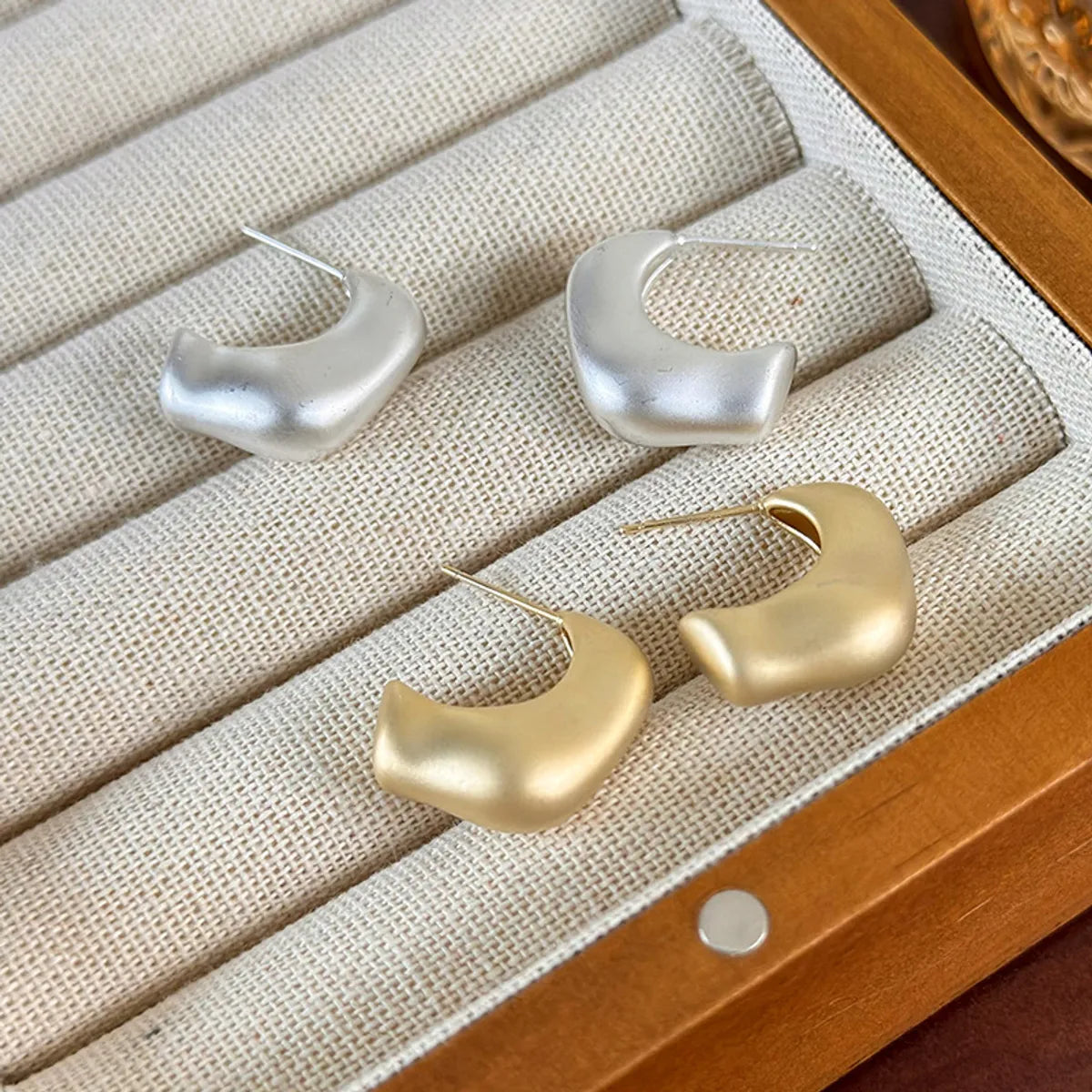 1 Pair Lady Solid Color Plating Copper White Gold Plated Gold Plated Ear Studs