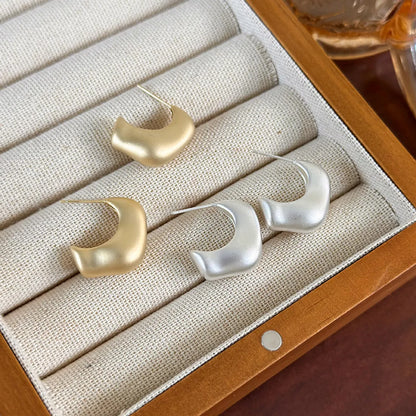 1 Pair Lady Solid Color Plating Copper White Gold Plated Gold Plated Ear Studs