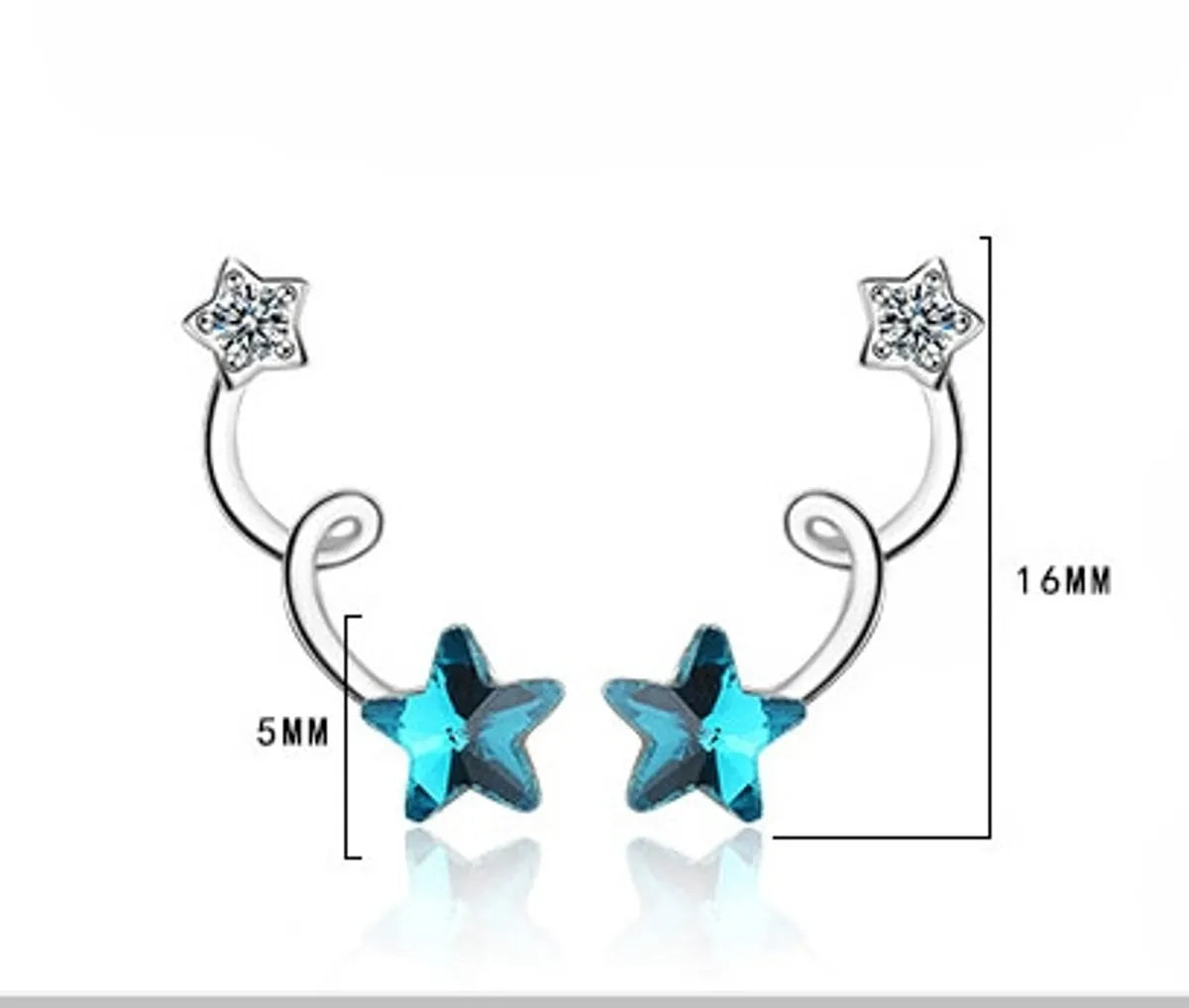 1 Pair Lady Star Plating Inlay Copper Artificial Crystal White Gold Plated Ear Studs