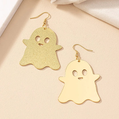 1 Pair Lady Streetwear Cool Style Ghost Plating Alloy 14k Gold Plated Drop Earrings