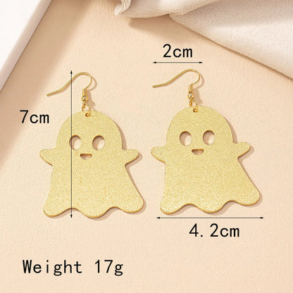 1 Pair Lady Streetwear Cool Style Ghost Plating Alloy 14k Gold Plated Drop Earrings