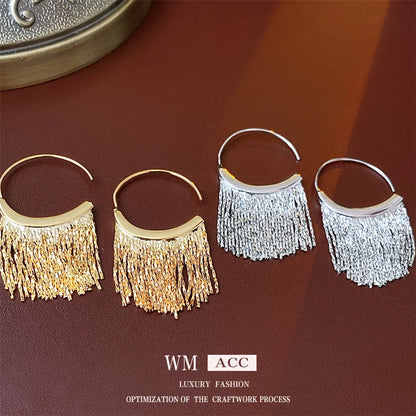 1 Pair Lady Streetwear Geometric Copper Tassel Drop Earrings