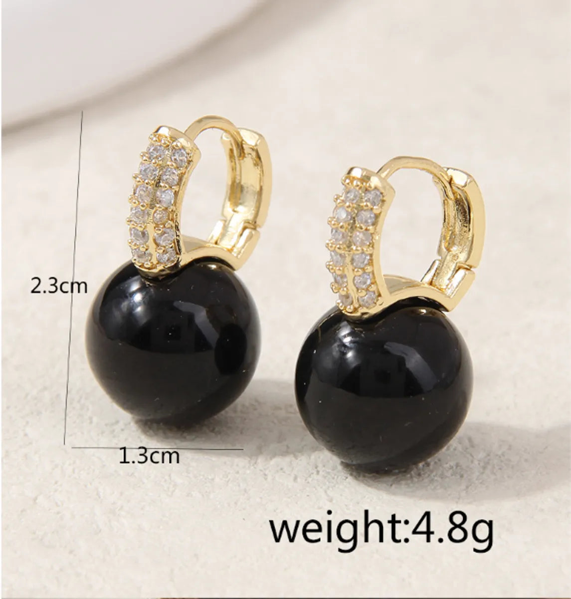 1 Pair Lady Sweet Simple Style Round Inlay Copper Alloy Artificial Pearls Zircon Ear Clip