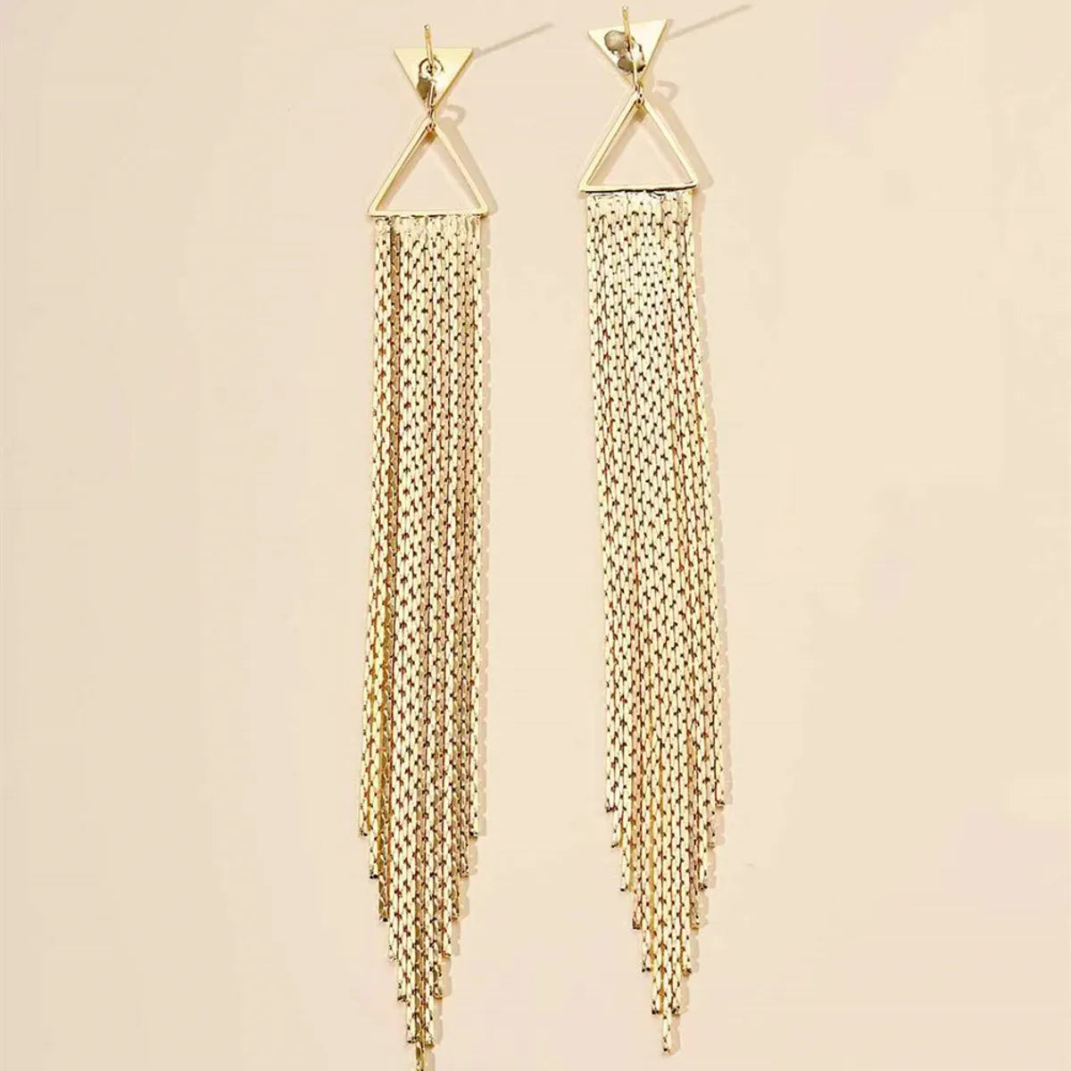 1 Pair Lady Tassel Copper Drop Earrings