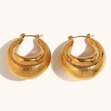 1 Pair Lady U Shape Plating Stainless Steel 18k Gold Plated Earrings