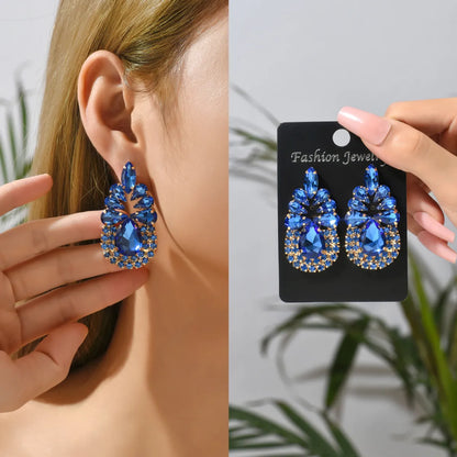 1 Pair Lady Water Droplets Artificial Gemstones Women's Drop Earrings